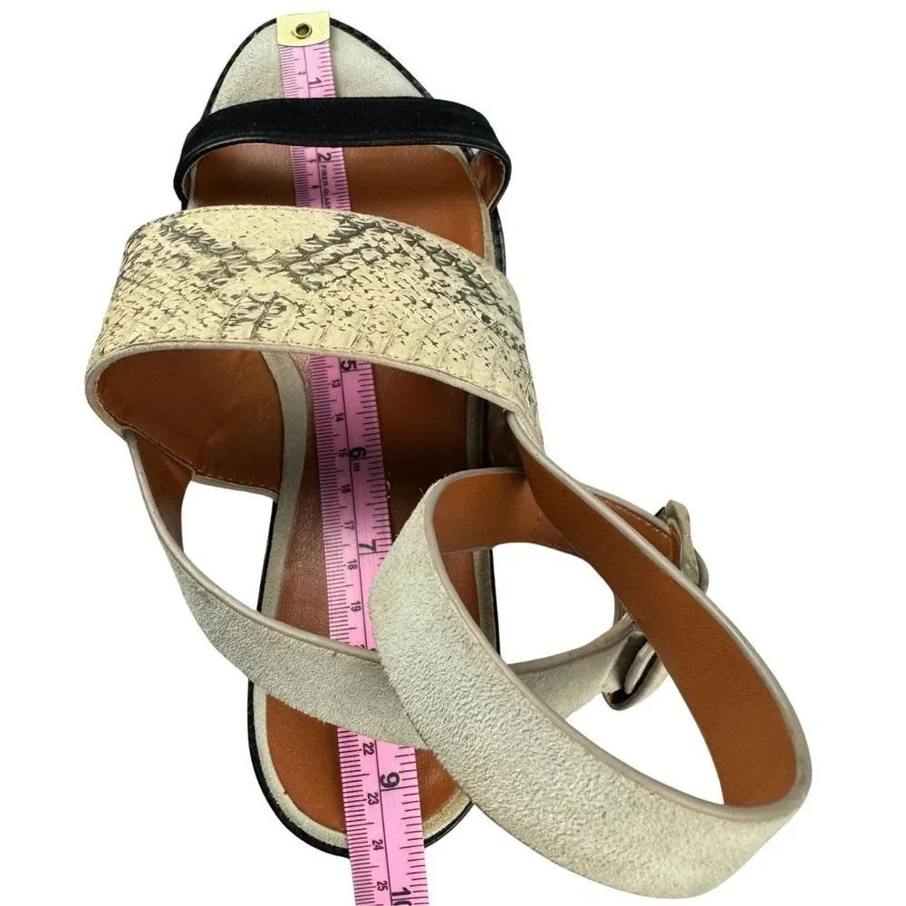 Rebecca Minkoff Vero Cuoio Multicolor Animal Print Ankle Wrap Sandals‎ Size 7M
